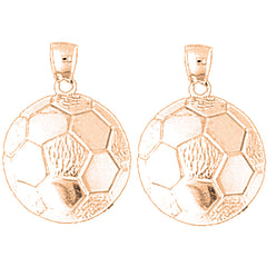 14K or 18K Gold 25mm Soccer Ball Earrings