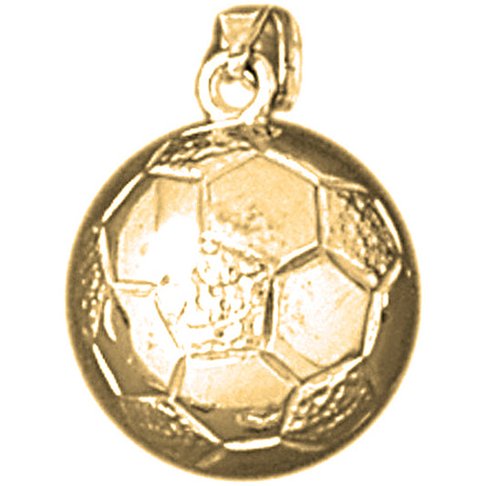 14K or 18K Gold 3D Soccer Ball Pendant