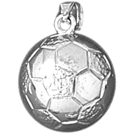 Sterling Silver 3D Soccer Ball Pendant