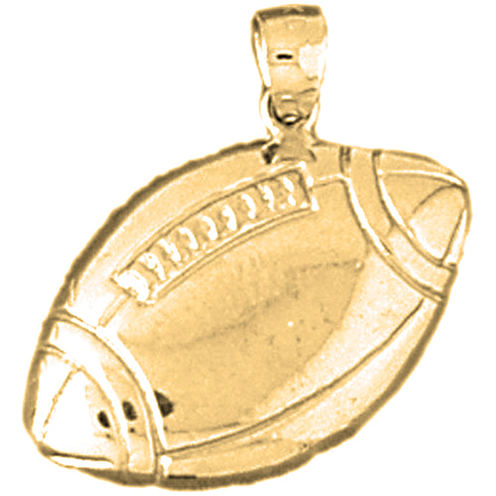 Yellow Gold-plated Silver Football Pendant