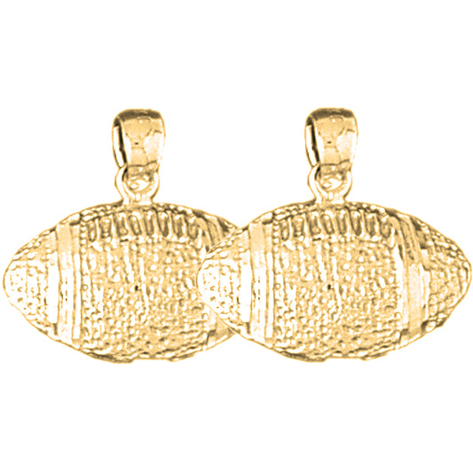 Yellow Gold-plated Silver 18mm Football Earrings