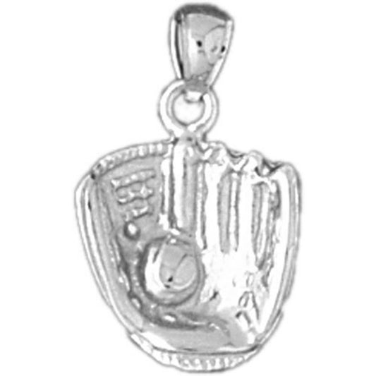 Sterling Silver Baseball Glove & Ball Pendant
