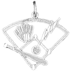 Sterling Silver Baseball Field Pendant