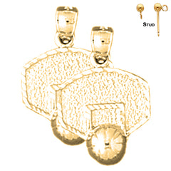 14K or 18K Gold Basketball Hoop Earrings