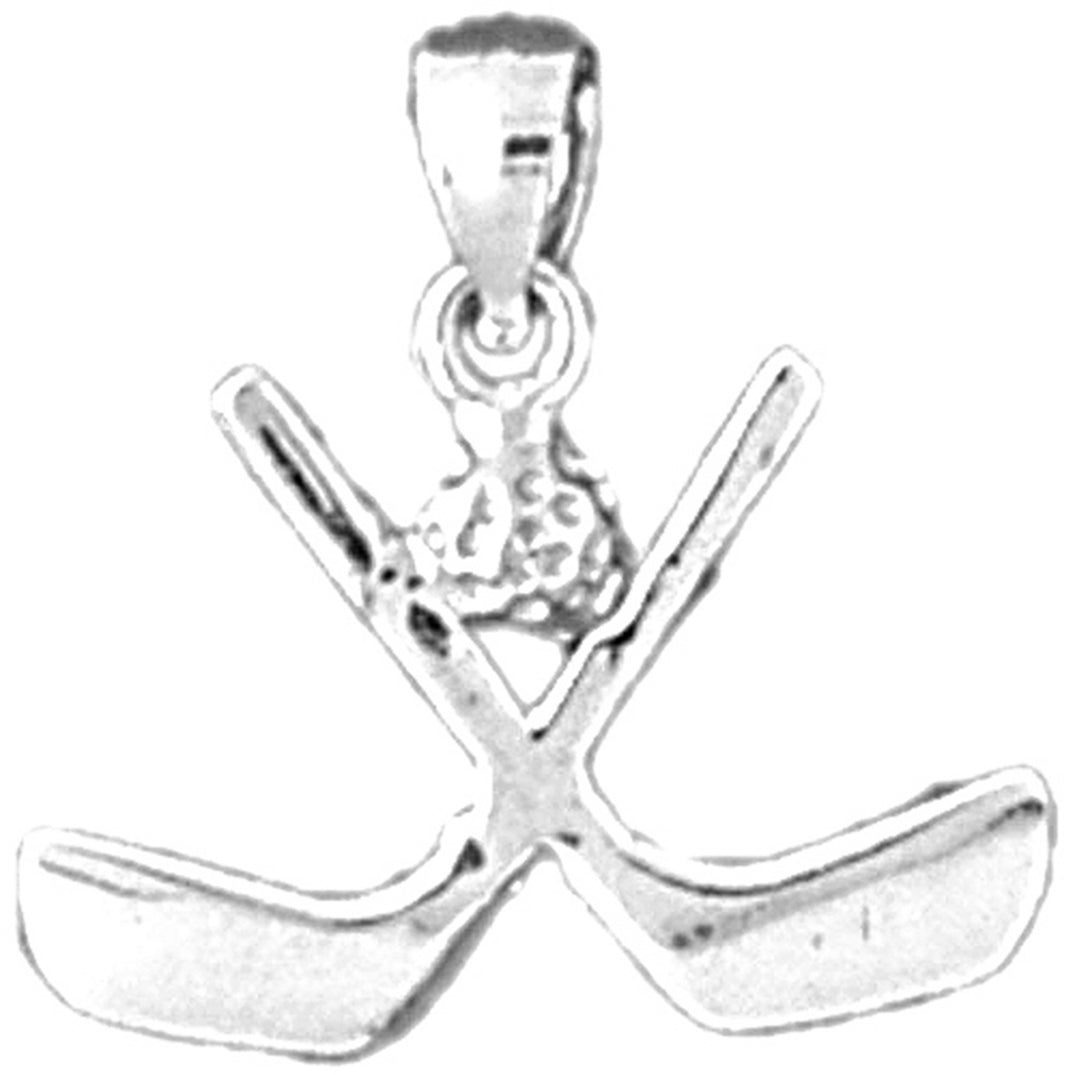 Sterling Silver Hockey Stick Pendant