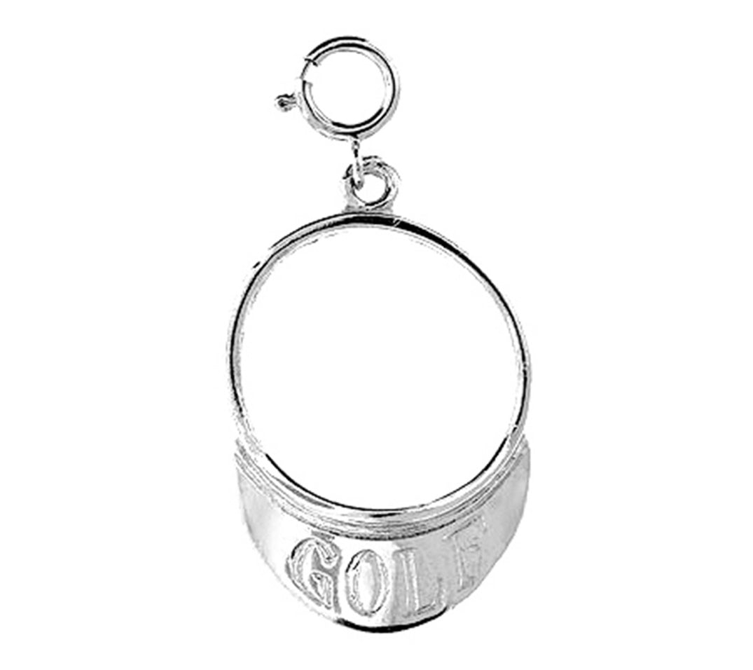 Sterling Silver 3D Golf Visor Pendant