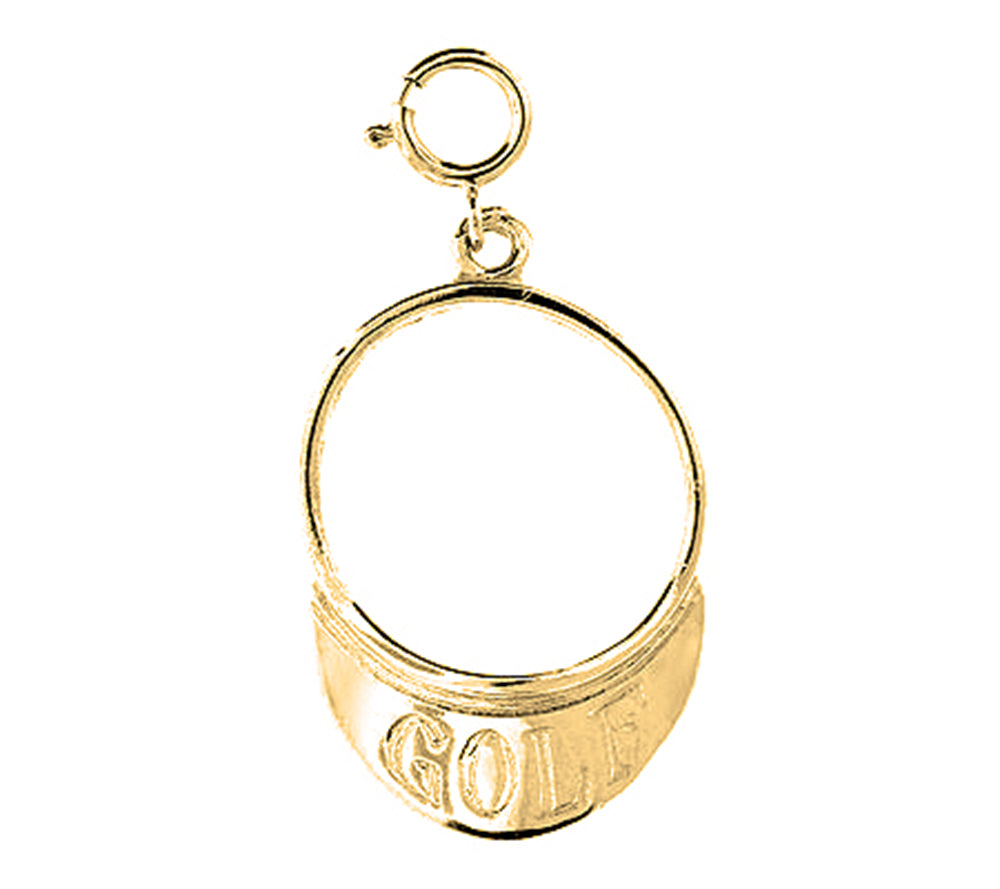 Yellow Gold-plated Silver 3D Golf Visor Pendant