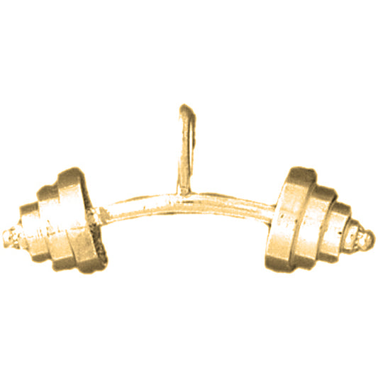 Yellow Gold-plated Silver Workout Weights Pendant