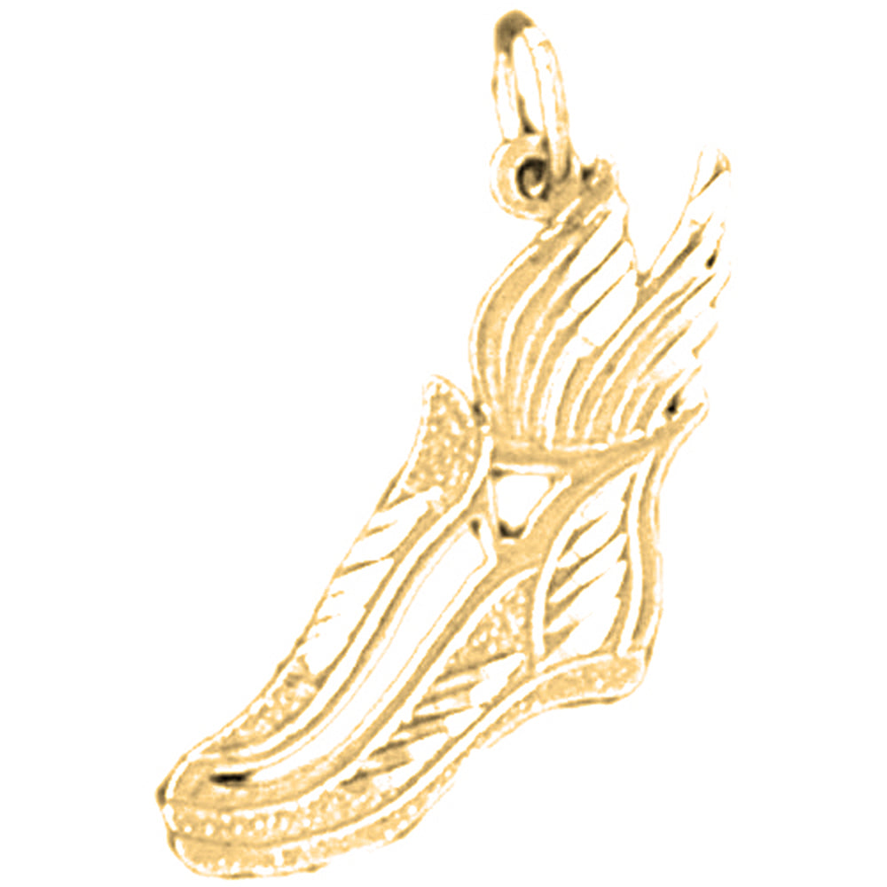 Yellow Gold-plated Silver Running Shoe Pendant