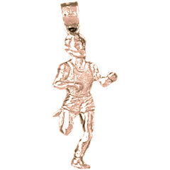 14K or 18K Gold Running Man Pendant