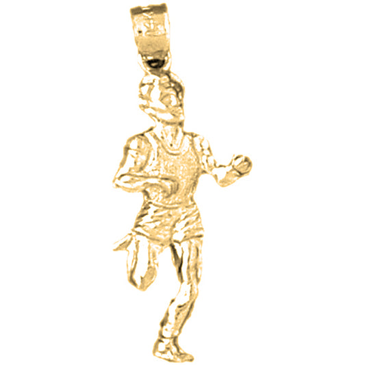Yellow Gold-plated Silver Running Man Pendant