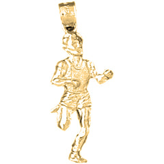 Yellow Gold-plated Silver Running Man Pendant