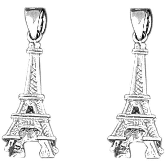 Sterling Silver 26mm Eiffel Tower Earrings