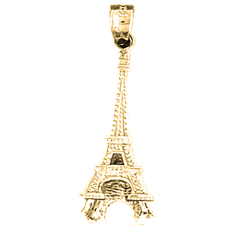 Yellow Gold-plated Silver Eiffel Tower Pendant