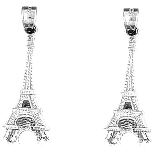 Sterling Silver 33mm Eiffel Tower Earrings