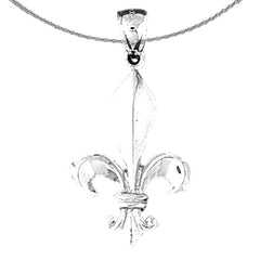 Fleur De Lis-Anhänger aus Sterlingsilber (rhodiniert oder gelbgoldbeschichtet)