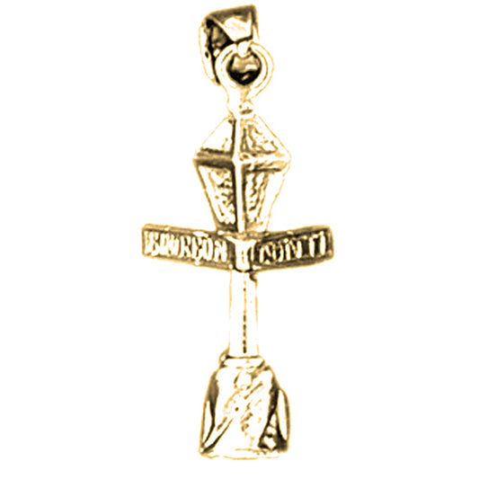 Yellow Gold-plated Silver Light Post Pendant