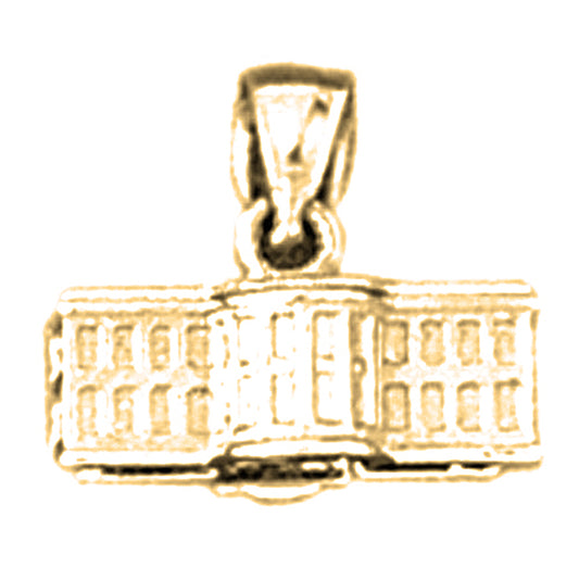 Yellow Gold-plated Silver White House Pendant