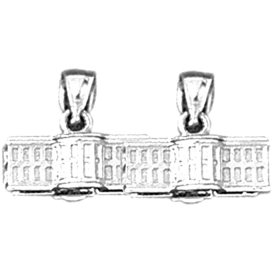 Sterling Silver 11mm White House Earrings