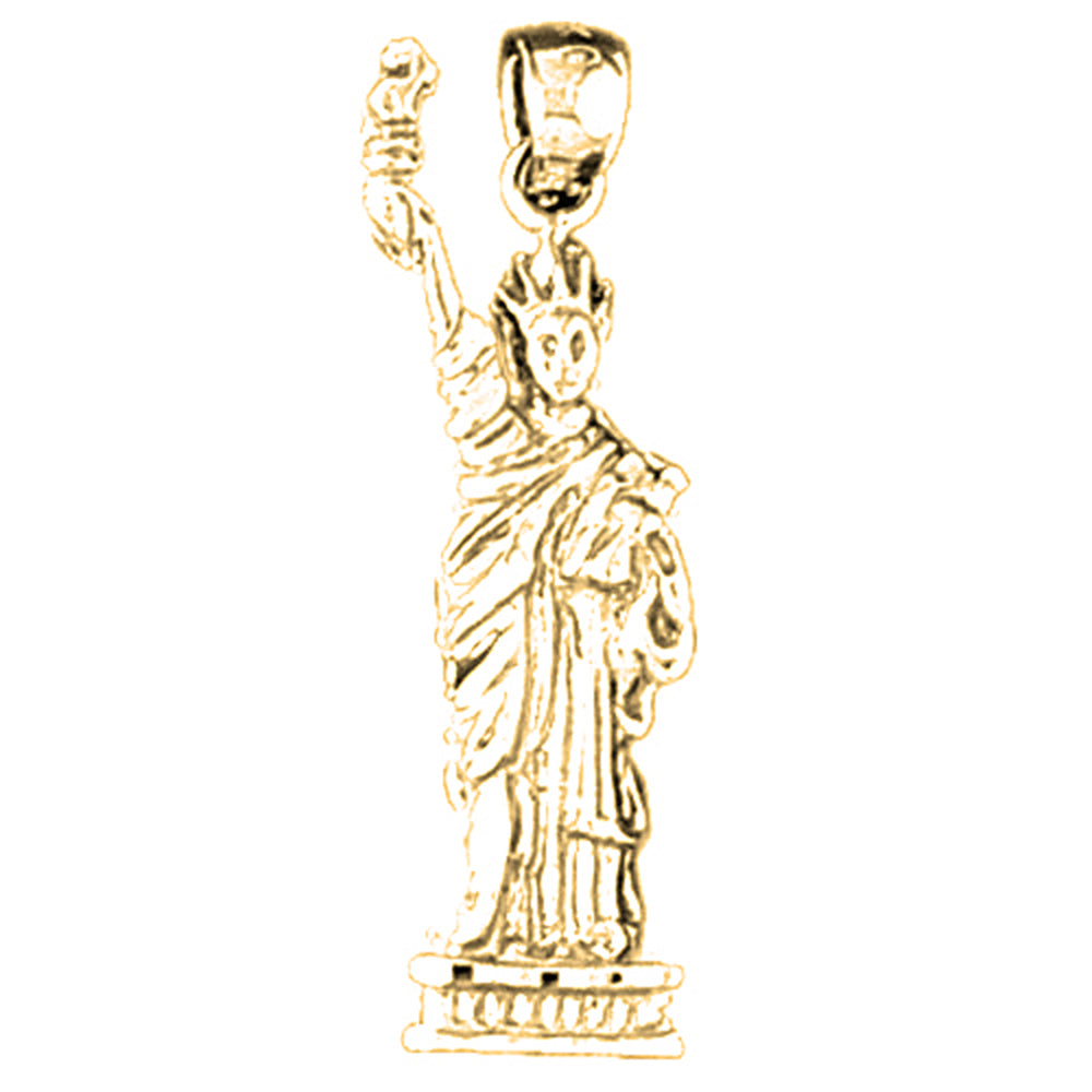 Yellow Gold-plated Silver Statue Of Liberty Pendant