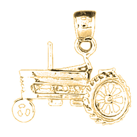 Yellow Gold-plated Silver Tractor Pendant