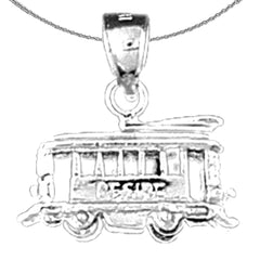 Sterling Silver Trolly Pendant (Rhodium or Yellow Gold-plated)