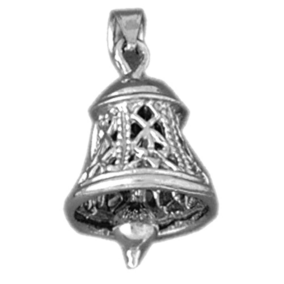 Sterling Silver 3D Bell Pendant