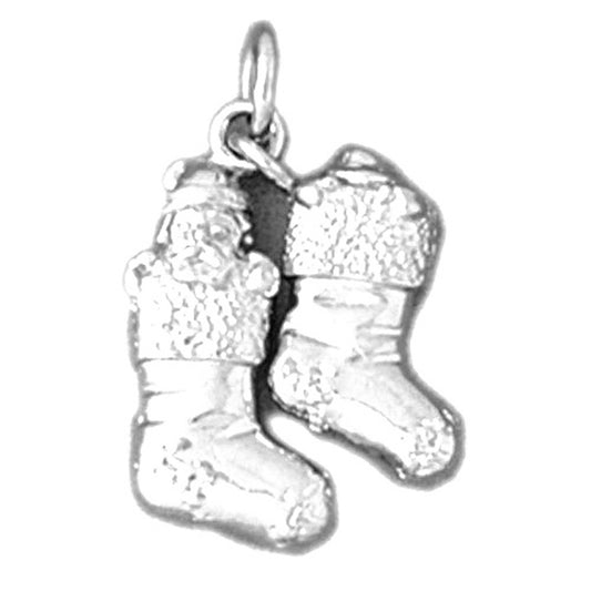 Sterling Silver 3D Stockings Pendant