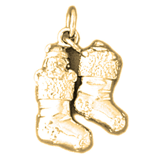 Yellow Gold-plated Silver 3D Stockings Pendant