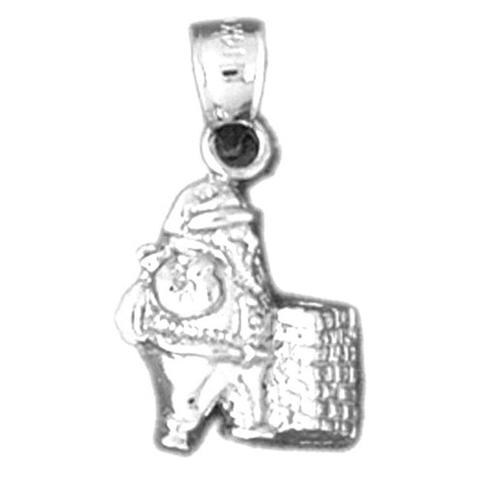 Sterling Silver 3D St. Nick Pendant