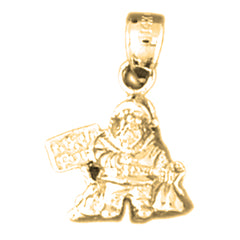 Yellow Gold-plated Silver 3D St. Nicholas Pendant