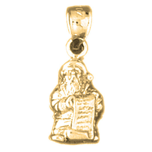 Yellow Gold-plated Silver 3D St. Nicholas Pendant