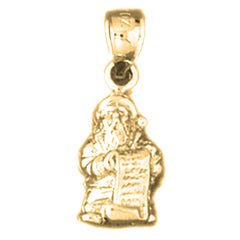 Yellow Gold-plated Silver 3D St. Nicholas Pendant