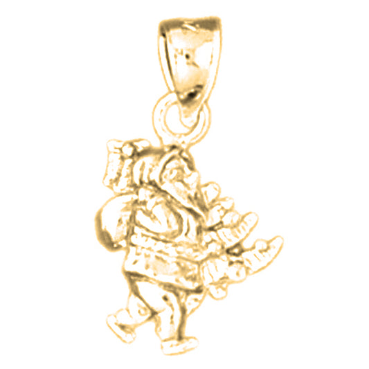 Yellow Gold-plated Silver 3D Saint Nicholas Pendant