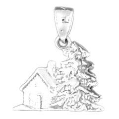 Sterling Silver 3D Christmas Tree Pendant