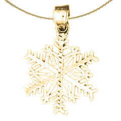 Schneeflockenanhänger aus Sterlingsilber (rhodiniert oder gelbvergoldet)