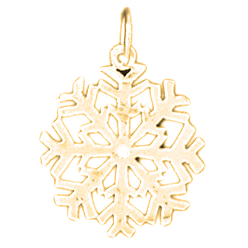 Yellow Gold-plated Silver Snowflake Pendant