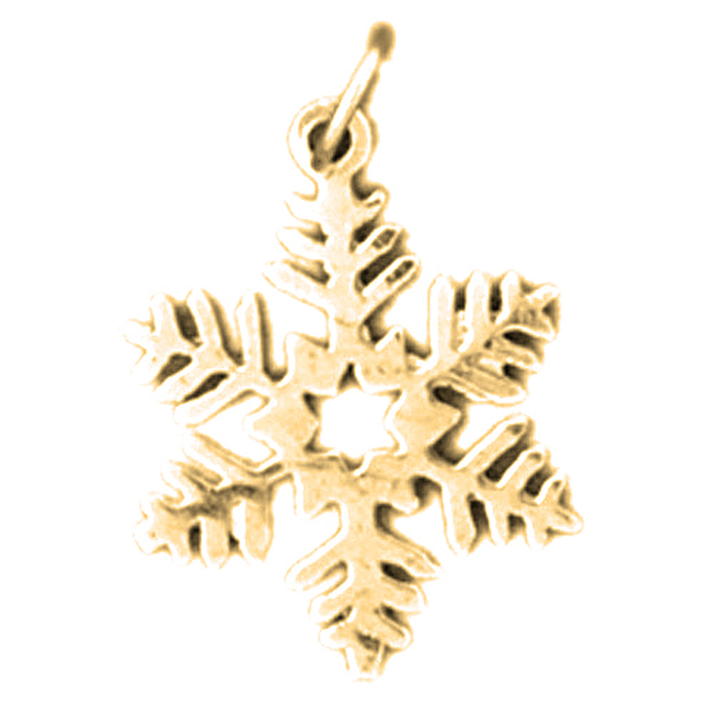Yellow Gold-plated Silver Snowflake Pendant