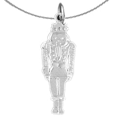 Sterling Silver Nutcracker Pendant (Rhodium or Yellow Gold-plated)