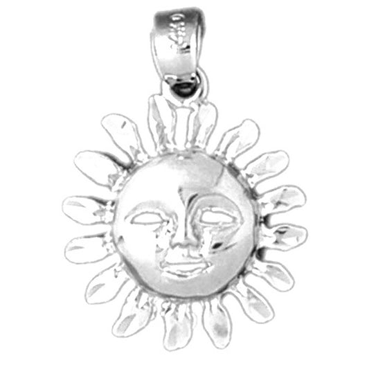 Sterling Silver Sun Face Pendant