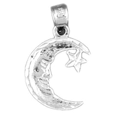 Sterling Silver Moon Face Pendant