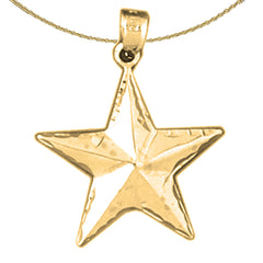 Colgante de estrella de plata de ley (bañado en rodio o oro amarillo)
