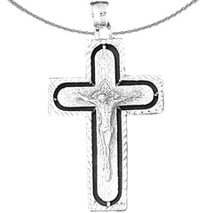 Sterling Silver Cross Pendant (Rhodium or Yellow Gold-plated)