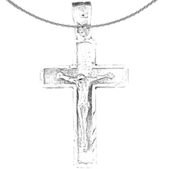 Colgante de cruz de plata de ley (bañado en rodio o oro amarillo)