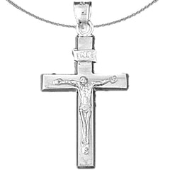 Sterling Silver Cross Pendant (Rhodium or Yellow Gold-plated)