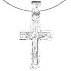 Sterling Silver Cross Pendant (Rhodium or Yellow Gold-plated)