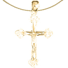 Colgante de cruz de plata de ley (bañado en rodio o oro amarillo)