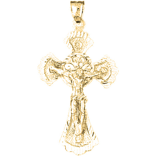 14K or 18K Gold Celtic Crucifix Pendant