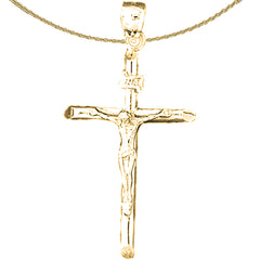 Sterling Silver Cross Pendant (Rhodium or Yellow Gold-plated)