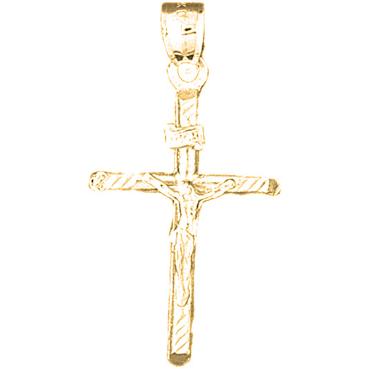 14K or 18K Gold INRI Crucifix Pendant